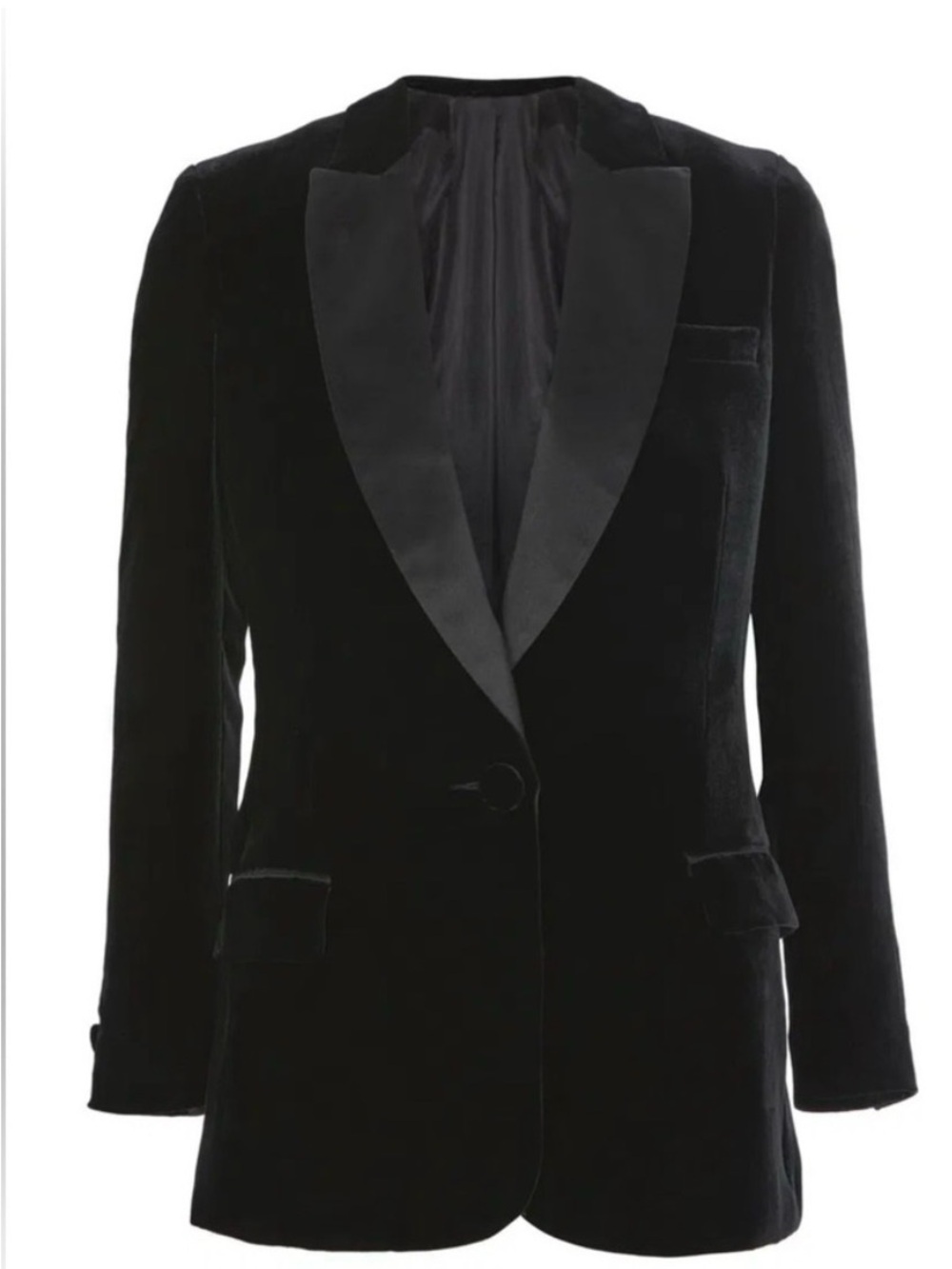 Topshop Black Velvet Tuxedo Blazer Jacket